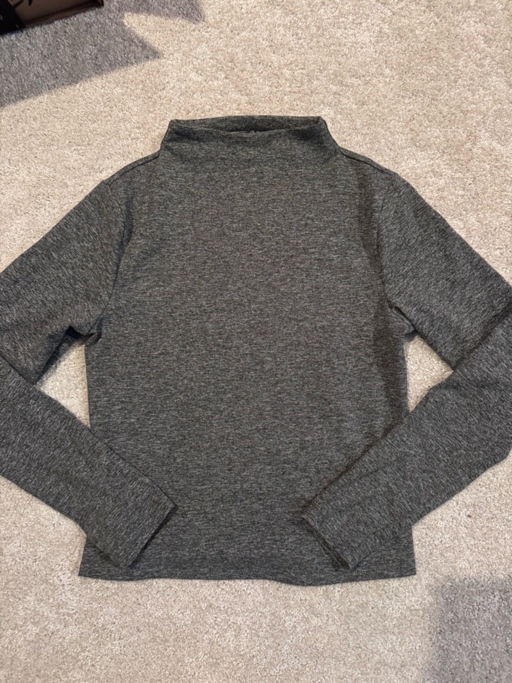 Express Charcoal Body Contour Long Sleeve Top